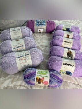 Acrylic yarn Bundle in Lavender/purples